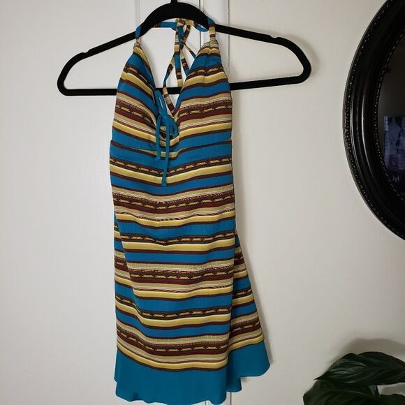 Mainstream Striped Halter Swimdress - Picture 3 of 9